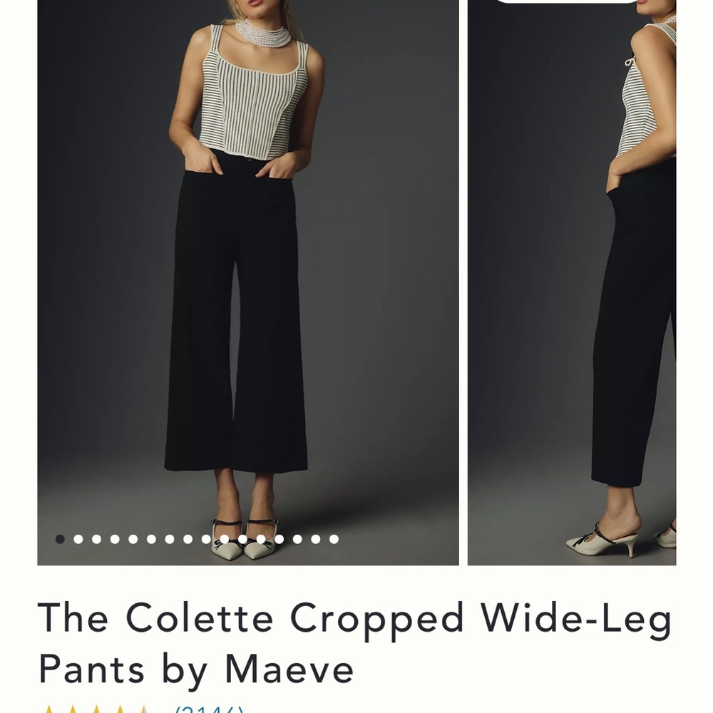 The Colette Cropped Wide-Leg Pants by Maeve, size 28/6